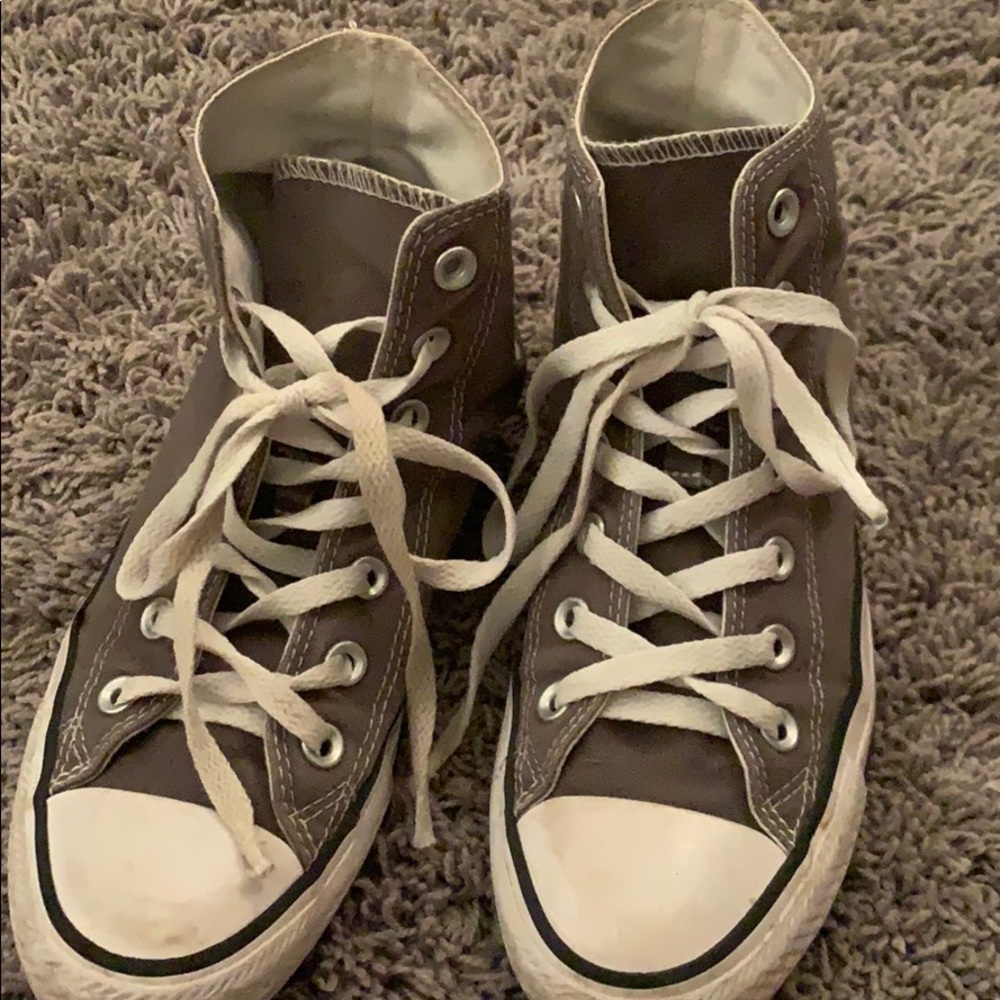 Grey high top converse
